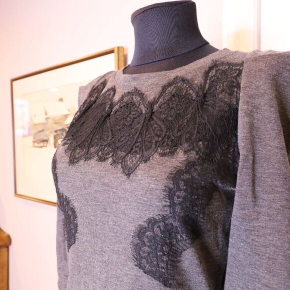 Sandro Paris Structured Lace Dress Sz S - Picture 4 of 7